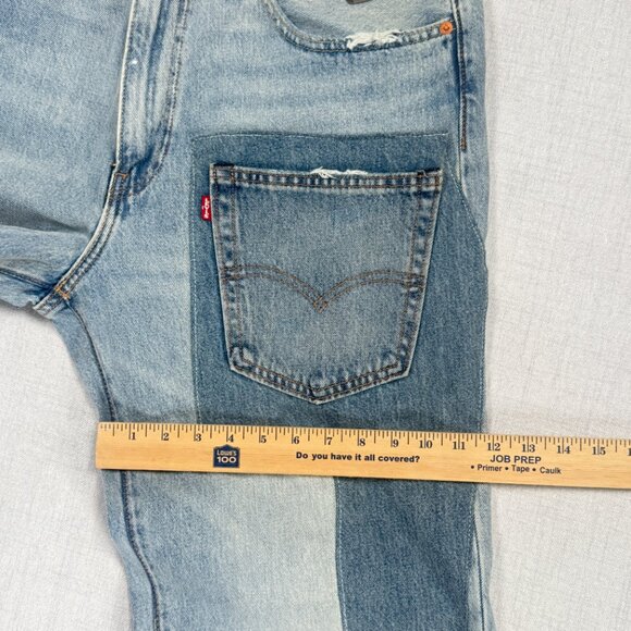 NWT Levi's Premium 568 Stay Loose Patchwork Jeans Distressed Cotton Size 36x30 - Picture 7 of 12